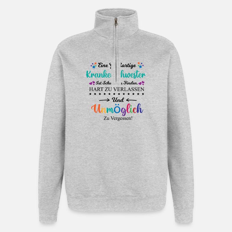 Krankenschwester Beruf Spruch Abschied Geschenk - Quarter-Zip-Sweatshirt - Grau meliert