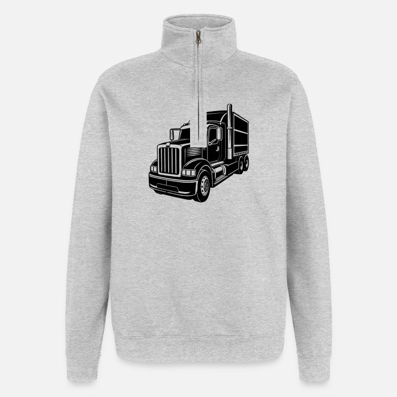 Semi-remorques - Sweat à zip 1/4 - gris chiné