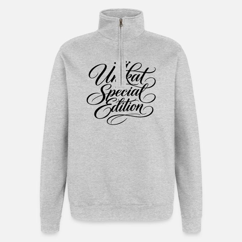 Édition spéciale unique - Sweat à zip 1/4 - gris chiné