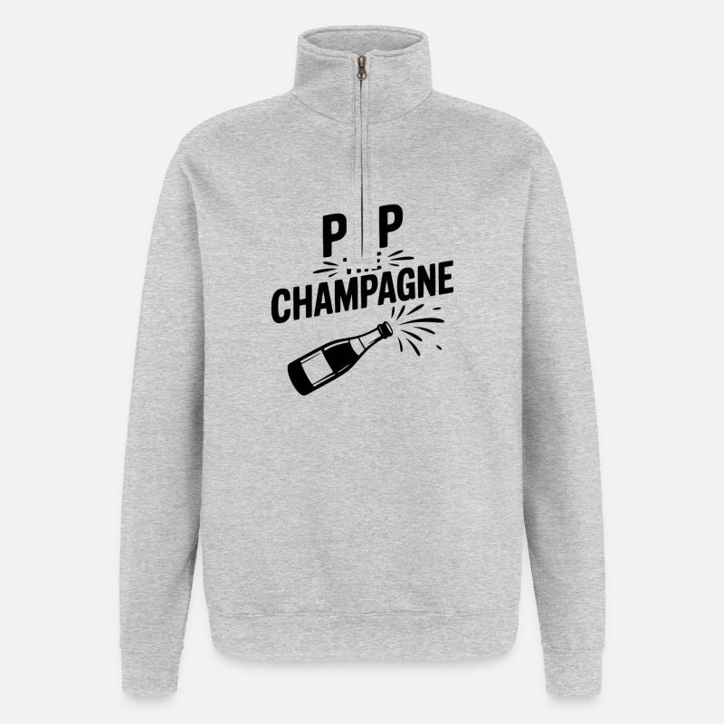 Faites éclater le - Sweat à zip 1/4 - gris chiné