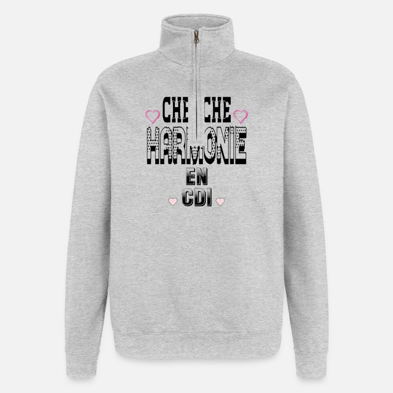 Cherche Harmonie en CDI - Sweat à zip 1/4 - gris chiné