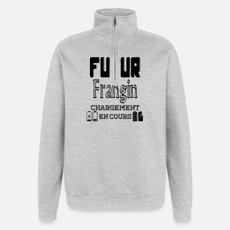 Future Brother Loading In Progress - Quarter-Zip Sweatshirt - heather grey