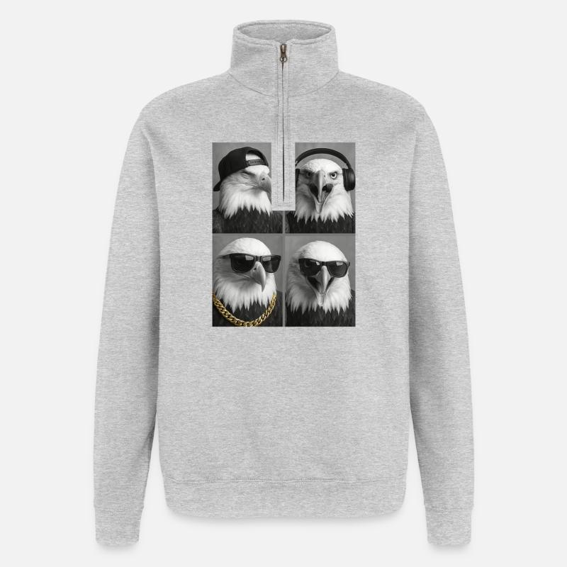 Adler - Quarter-Zip-Sweatshirt - Grau meliert