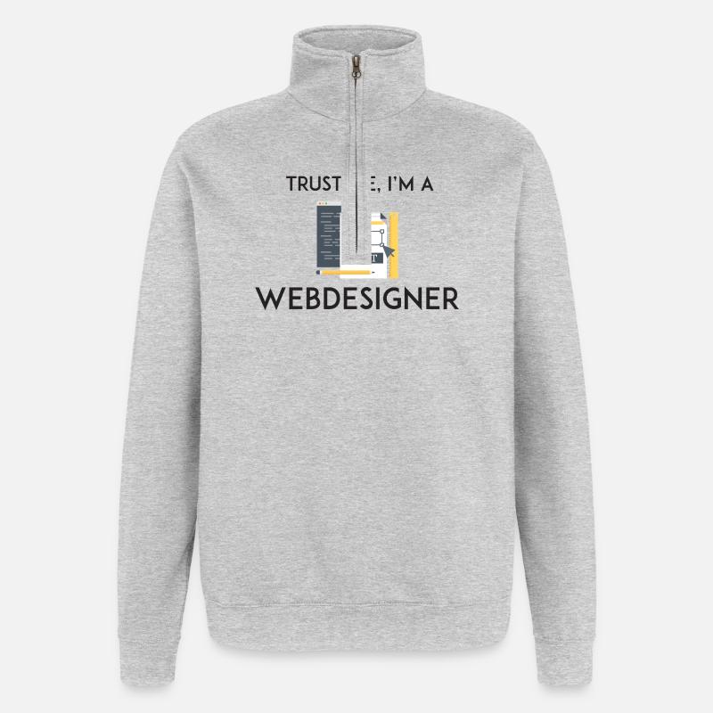 Vertrau mir, ich bin Webdesigner - Quarter-Zip-Sweatshirt - Grau meliert