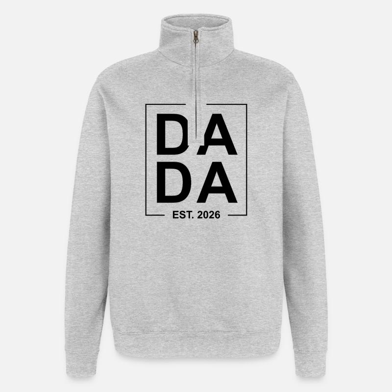 Dada gegründet 2026 - Quarter-Zip-Sweatshirt - Grau meliert