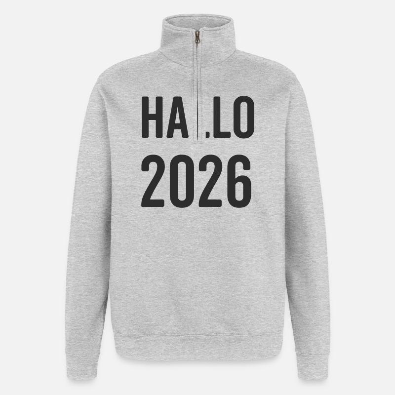 Hallo 2026  - Quarter-Zip-Sweatshirt - Grau meliert