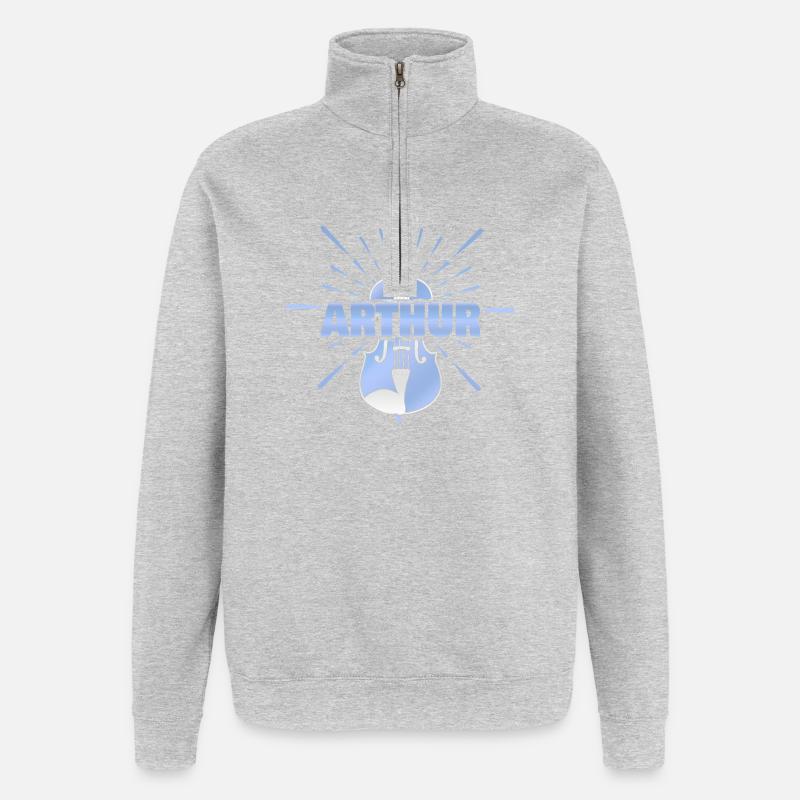 Arthur - Sweat à zip 1/4 - gris chiné