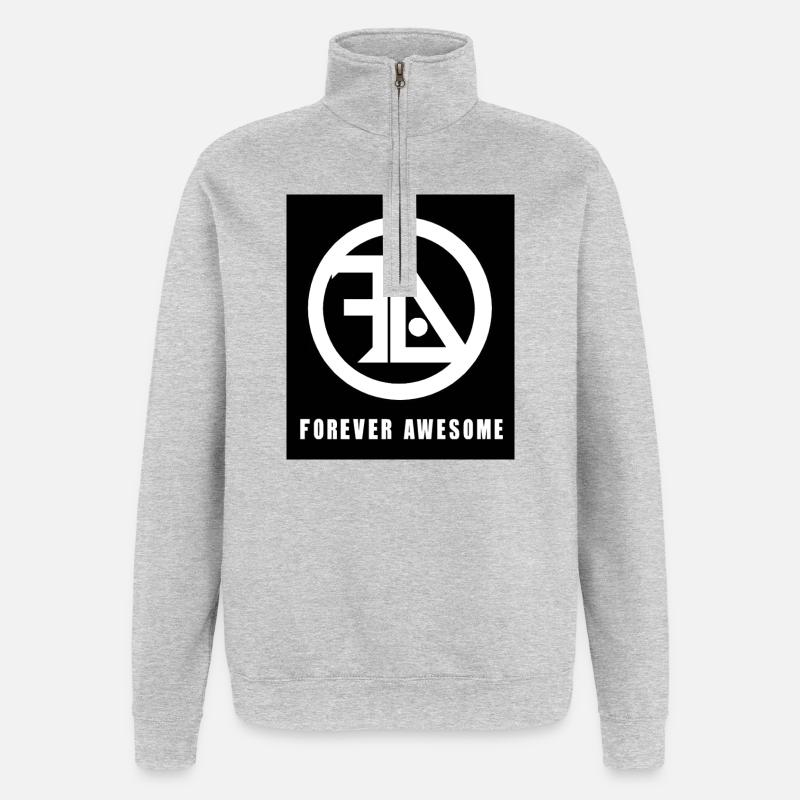 Forever awesome black and white - Quarter-Zip Sweatshirt - heather grey