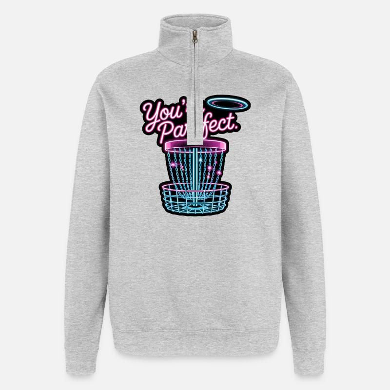 Du bist Perfekter – lustiges Disc-Golf-Meme - Quarter-Zip-Sweatshirt - Grau meliert
