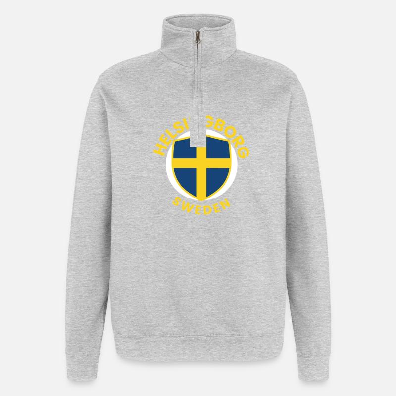 Bouclier de Helsingborg, Suède - Sweat à zip 1/4 - gris chiné