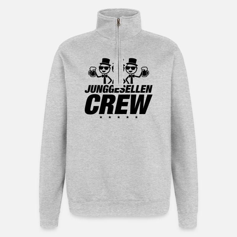Bachelor Crew - Quarter-Zip Sweatshirt - heather grey