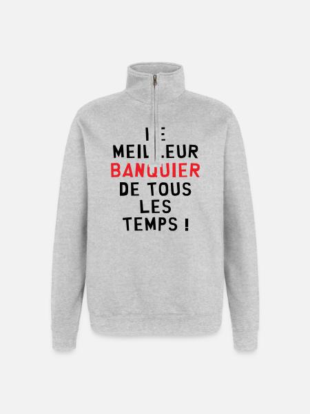 Bester Banker aller Zeiten! - Quarter-Zip-Sweatshirt - Grau meliert