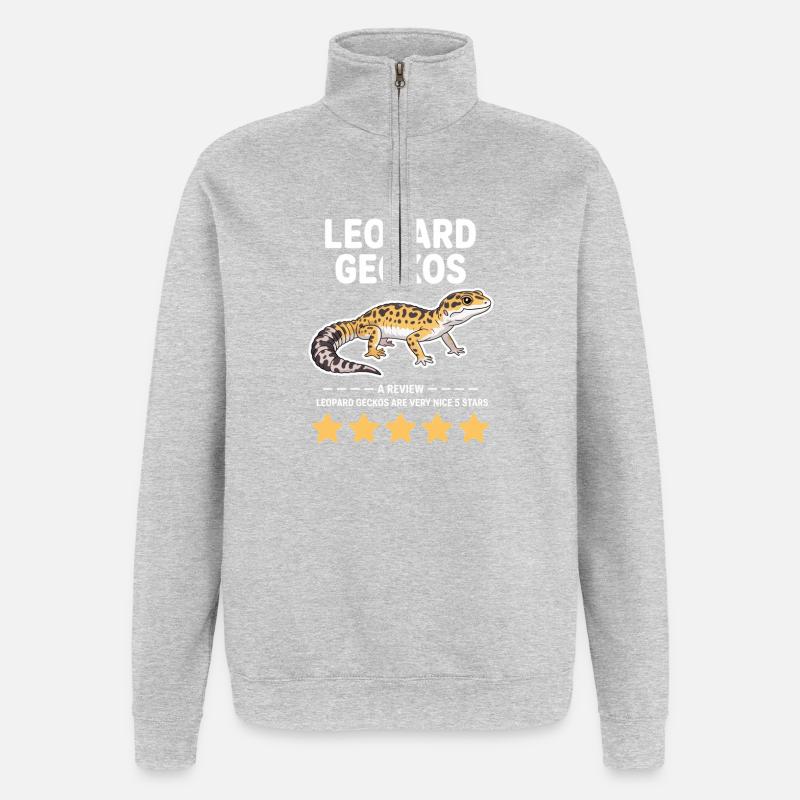 Leopard Gecko Pride Illustration - Quarter-Zip Sweatshirt - heather grey