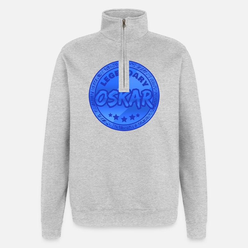Oskar - Quarter-Zip-Sweatshirt - Grau meliert