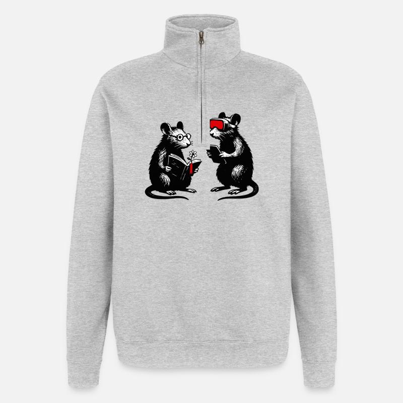 Leseratten im Tech Dialog VR - Quarter-Zip-Sweatshirt - Grau meliert