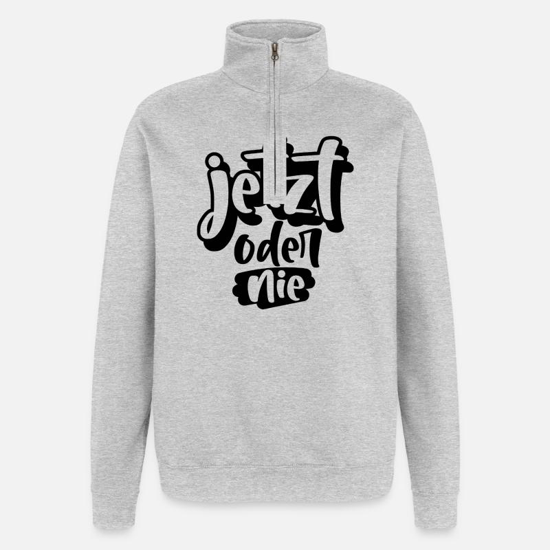 Jetzt oder Nie - Quarter-Zip-Sweatshirt - Grau meliert