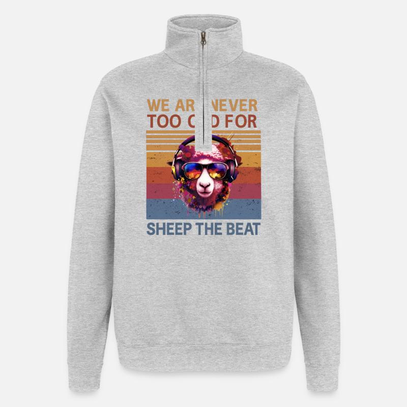Atmosphaera rétro de mouton - Sweat à zip 1/4 - gris chiné