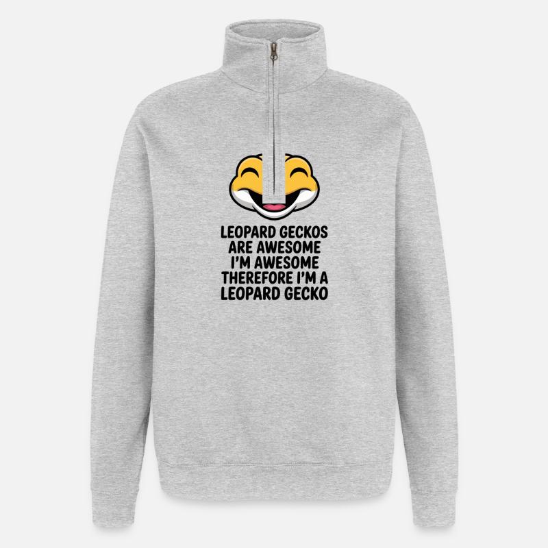 Riez avec une citation génétique audacieuse - Sweat à zip 1/4 - gris chiné