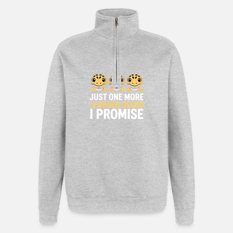 Leopardgecko-Trio, das verspreche ich - Quarter-Zip-Sweatshirt - Grau meliert