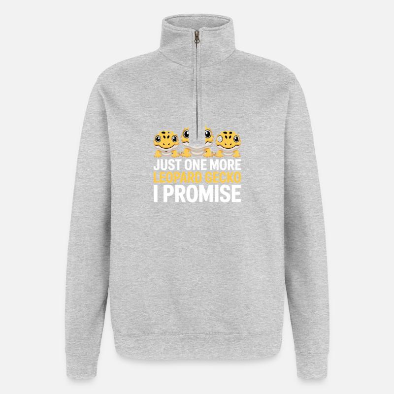 Leopard Gecko Trio Promise Tee - Quarter-Zip Sweatshirt - heather grey