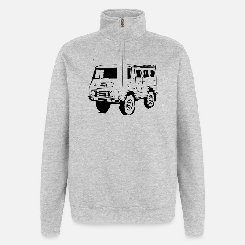 Raptgb9033 - Sweat à zip 1/4 - gris chiné