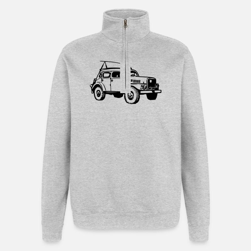 TP21 (TGB) - Sweat à zip 1/4 - gris chiné