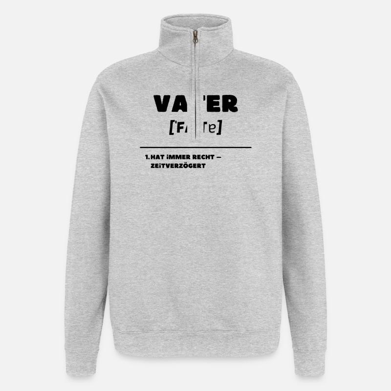 Father Definition Is Always Right Delayed - Quarter-Zip Sweatshirt - heather grey