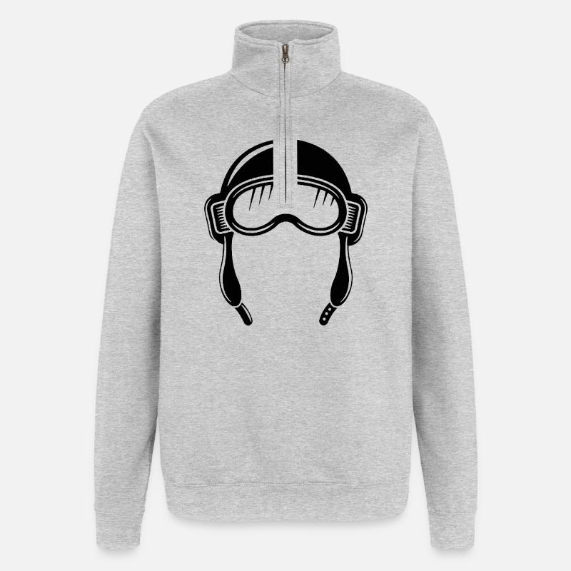 Cagoule d’aviateur - Sweat à zip 1/4 - gris chiné