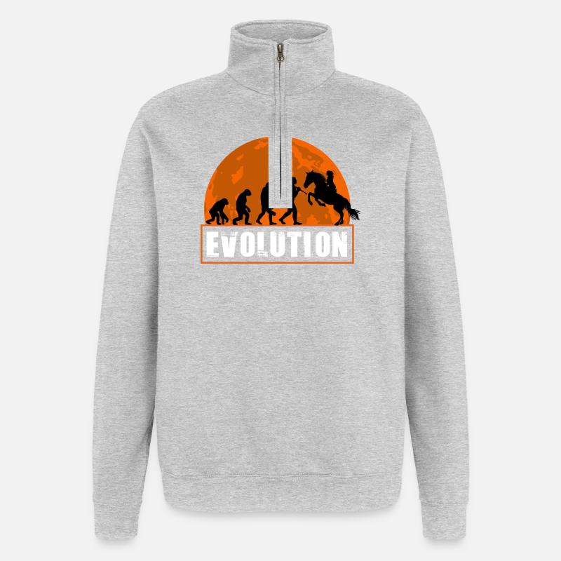 Entwicklung des Pferderennjockeys und Reitsport - Quarter-Zip-Sweatshirt - Grau meliert