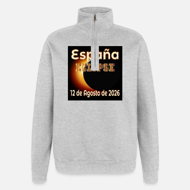Eclipse Observation Spain - Quarter-Zip Sweatshirt - heather grey