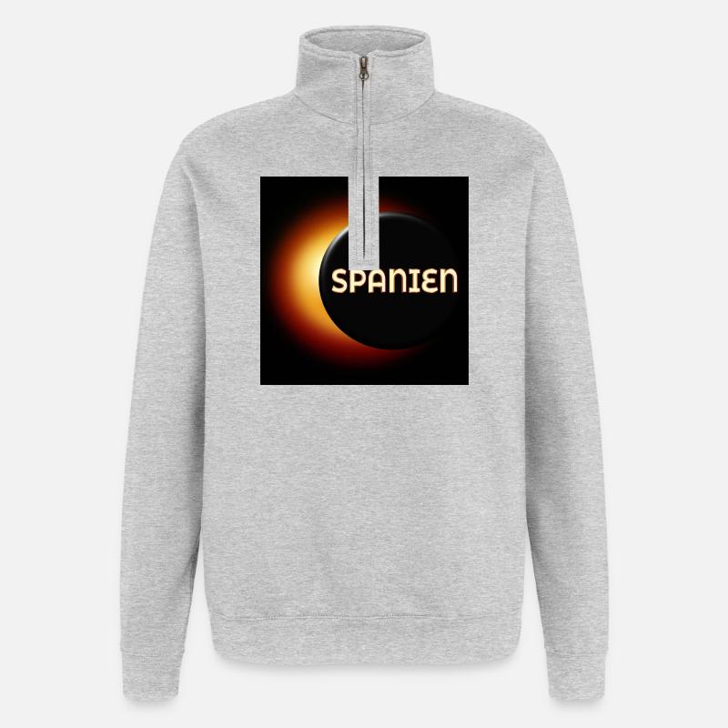 Total Solar Eclipse Spain 2026 - Quarter-Zip Sweatshirt - heather grey