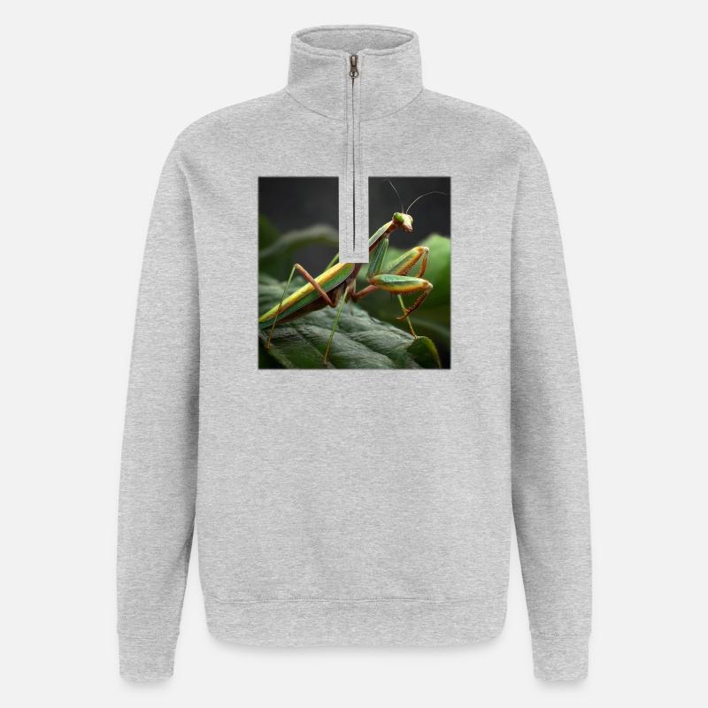 Praying mantis Makro – Elegant mantis - Quarter-Zip Sweatshirt - heather grey
