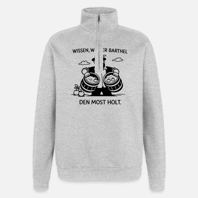 Savoir d’où vient Barthel le doit - Sweat à zip 1/4 - gris chiné
