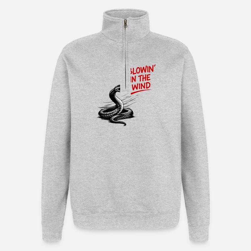 Graphique du Serpent du Vent - Sweat à zip 1/4 - gris chiné