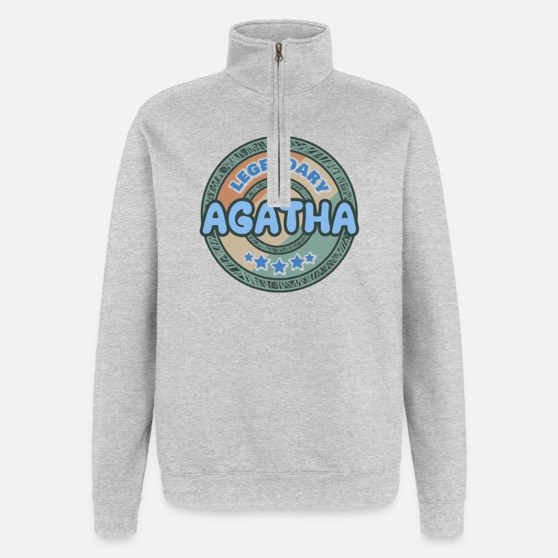 Agatha als Geschenkidee - Quarter-Zip-Sweatshirt - Grau meliert