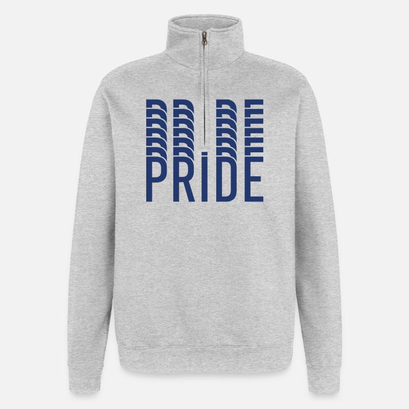 Blue Pride Geometric Pattern - Quarter-Zip Sweatshirt - heather grey