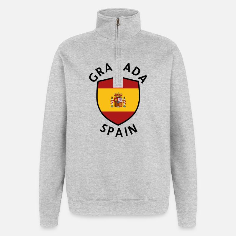 Granada Spain Shield - Quarter-Zip Sweatshirt - heather grey