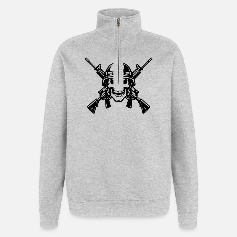 Krieg - Quarter-Zip-Sweatshirt - Grau meliert