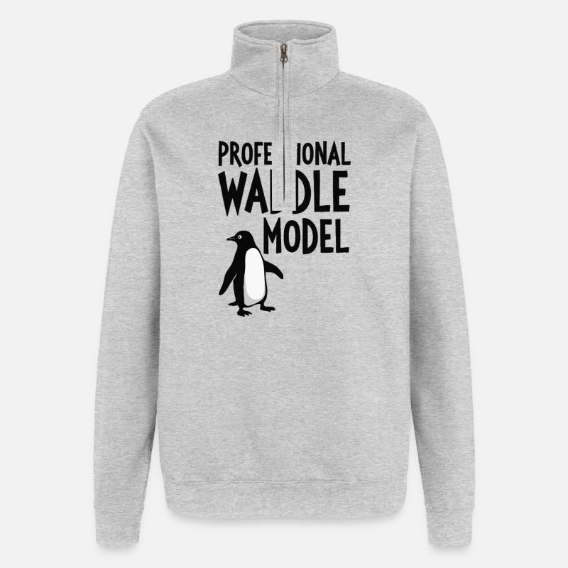 Professional Waddle Model - Quarter-Zip Sweatshirt - heather grey