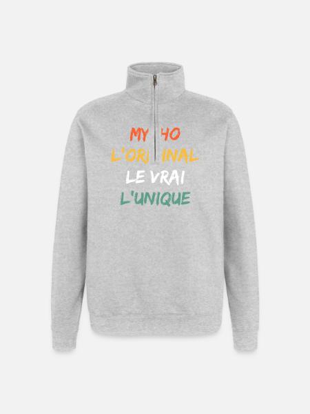Mytho Original The True Unique - Quarter-Zip Sweatshirt - heather grey