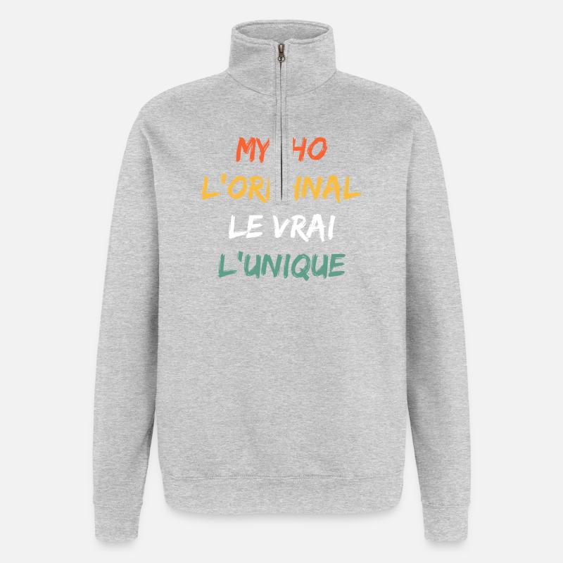 Mytho Original Le Vrai Unique - Sweat à zip 1/4 - gris chiné
