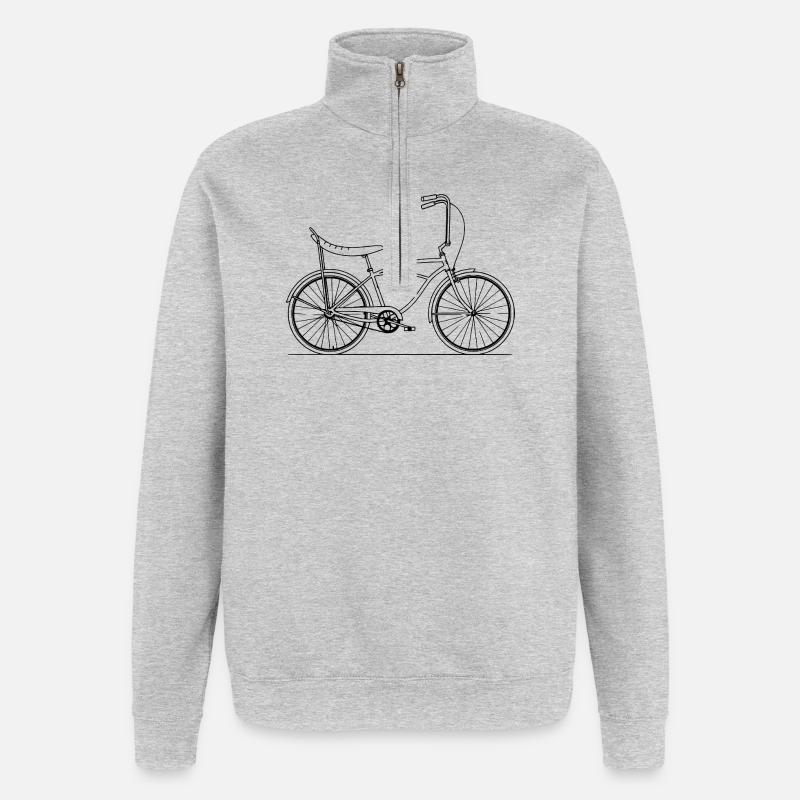Bonanza Bicycle Icon – Chopper Style Design - Quarter-Zip Sweatshirt - heather grey