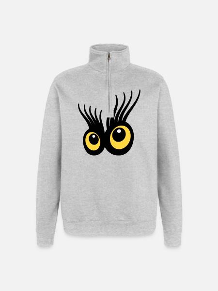 Eyes - Quarter-Zip Sweatshirt - heather grey