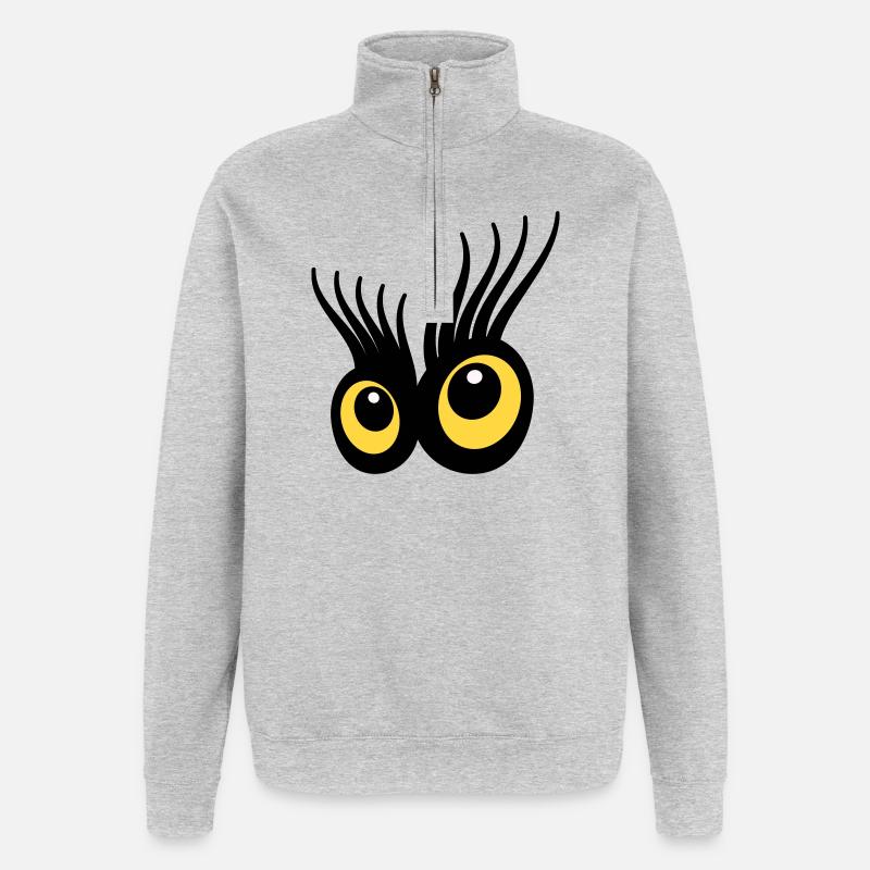 Eyes - Quarter-Zip Sweatshirt - heather grey