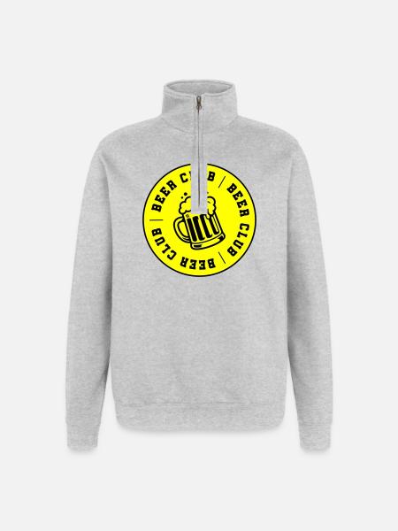 Bier Club Verein Saufen - Quarter-Zip-Sweatshirt - Grau meliert