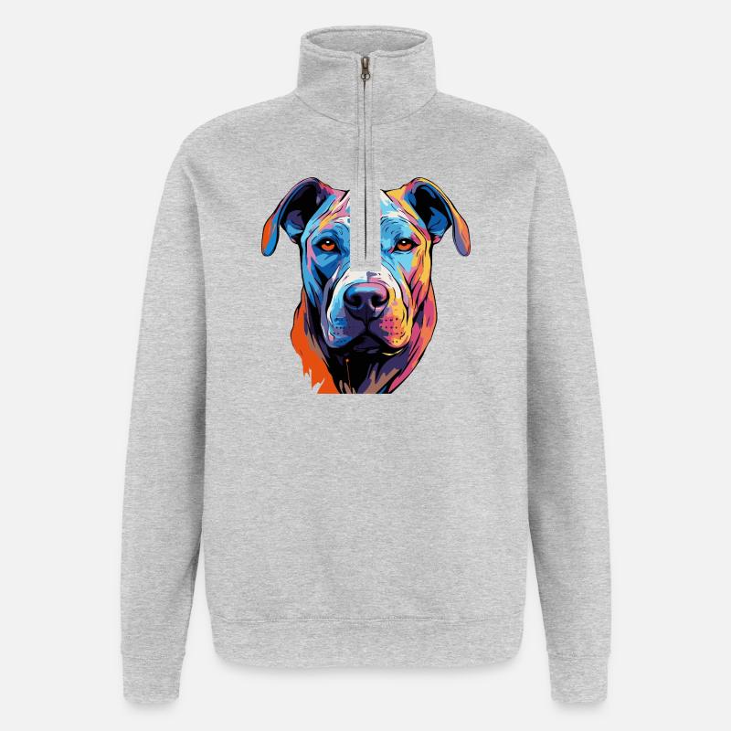 Dog Comic Pop Art - Quarter-Zip Sweatshirt - heather grey