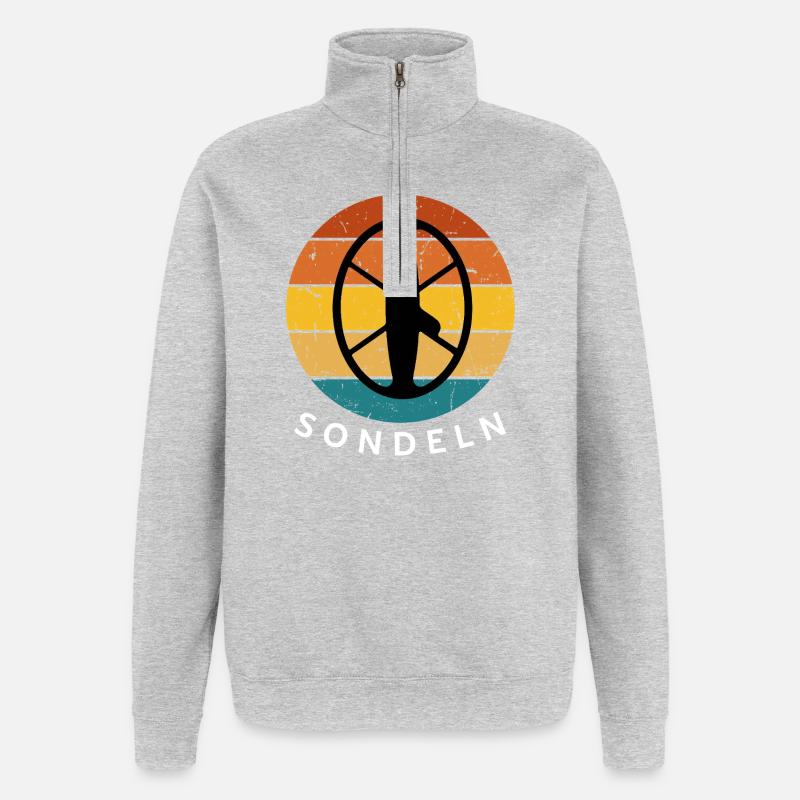 Sondeln - Treasure Hunt Sunset Peace - Quarter-Zip Sweatshirt - heather grey