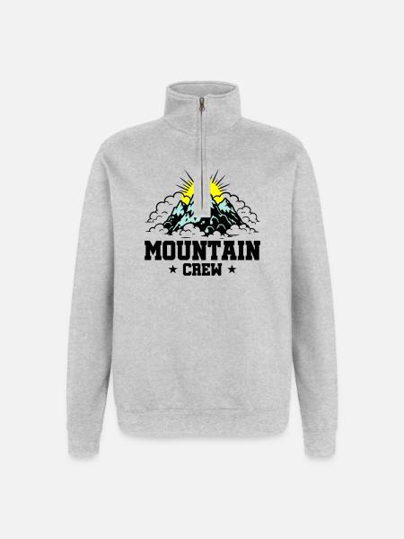 Mountain Crew Mountains - Quarter-Zip Sweatshirt - heather grey