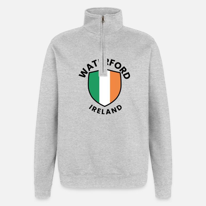 Bouclier d’Irlande de Waterford - Sweat à zip 1/4 - gris chiné