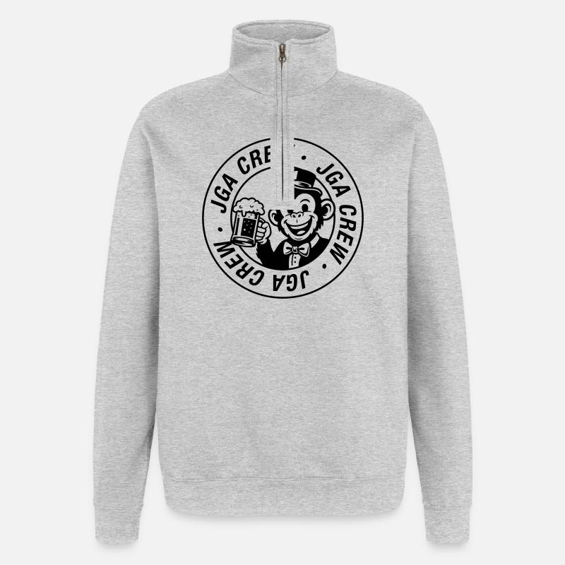 Jga Crew Affe Junggesellenabschied - Quarter-Zip-Sweatshirt - Grau meliert